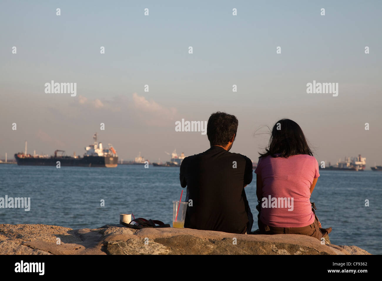 East Coast Bay beach people Stock Photo