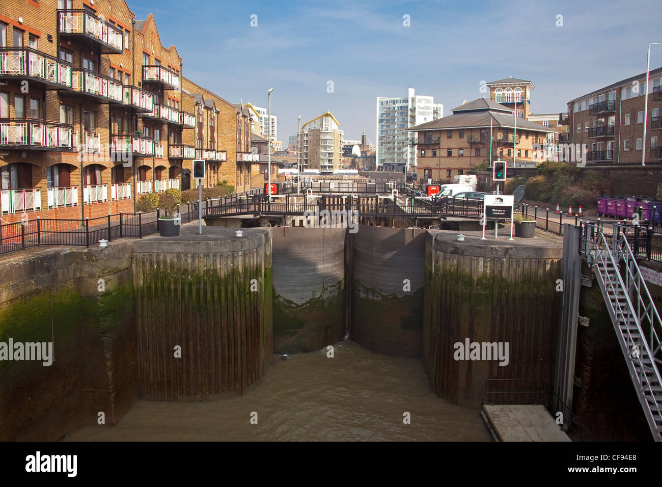 London, Limehouse   Looking towards Limehouse Marina March 2012 Stock Photo