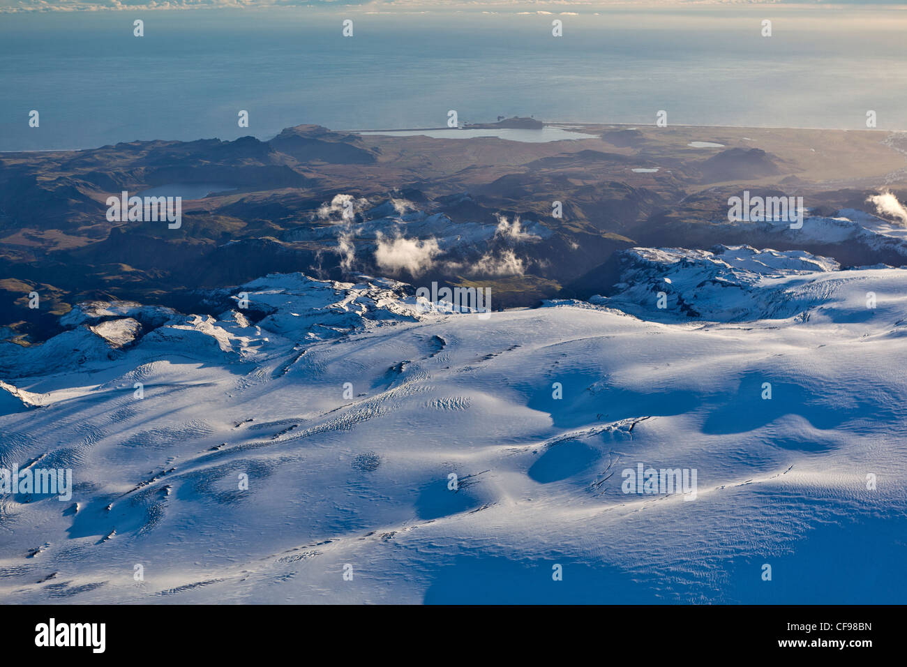 Katla Volcano, Myrdalsjokull Ice cap, Iceland Stock Photo