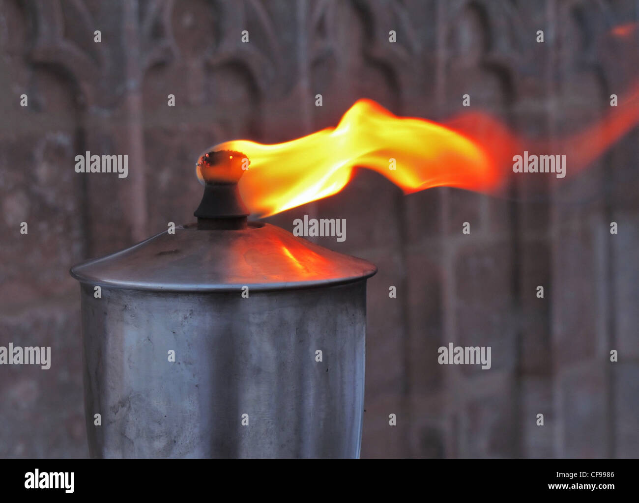 kerosene lamo, paraffin, lamp, flame, fire, cemetery, Nuremberg, Germany Stock Photo