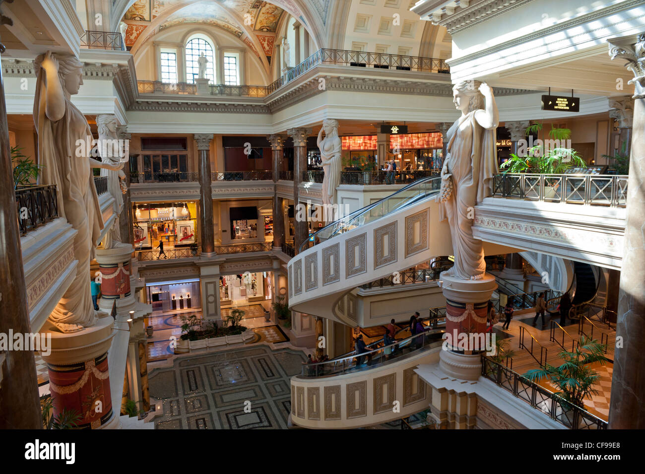 Inside The Forum Shops Luxury Shopping Mall at Caesars Palace, Las