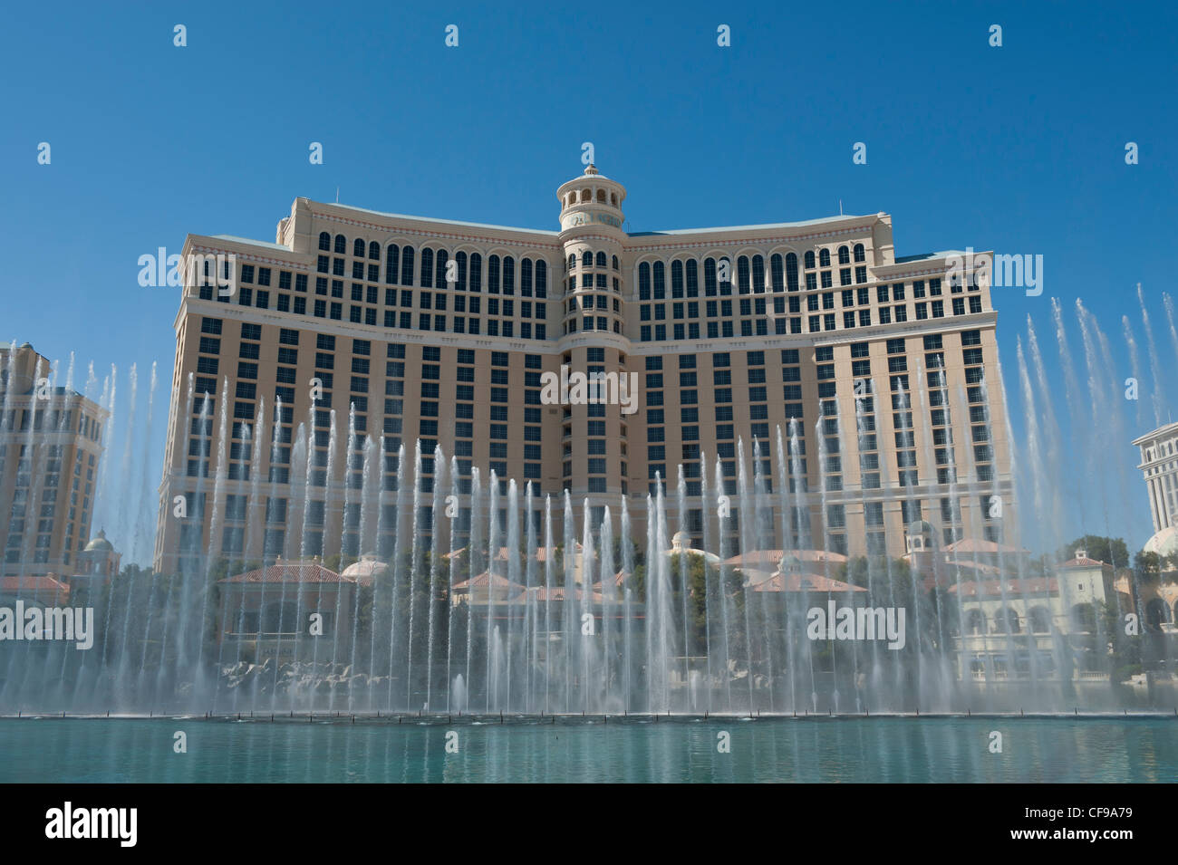 The Spectacular Bellagio Fountains in the Day, Las Vegas, USA Stock Photo