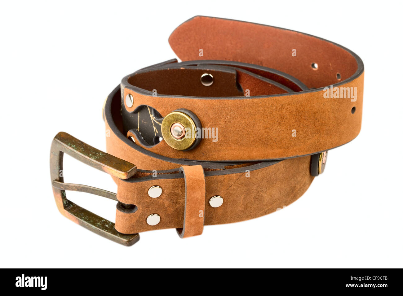 Men's Belt isolatad on a white background Stock Photo