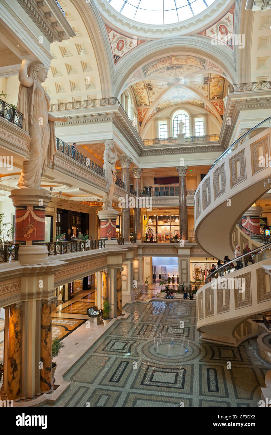 Inside The Forum Shops Luxury Shopping Mall at Caesars Palace, Las Vegas Stock Photo