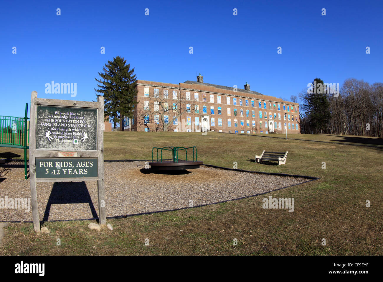 Playground at closed and abandoned Kings Park Psychiatric Hospital