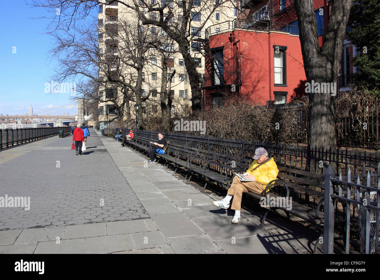 The promenade Brooklyn Heights New York City Stock Photo