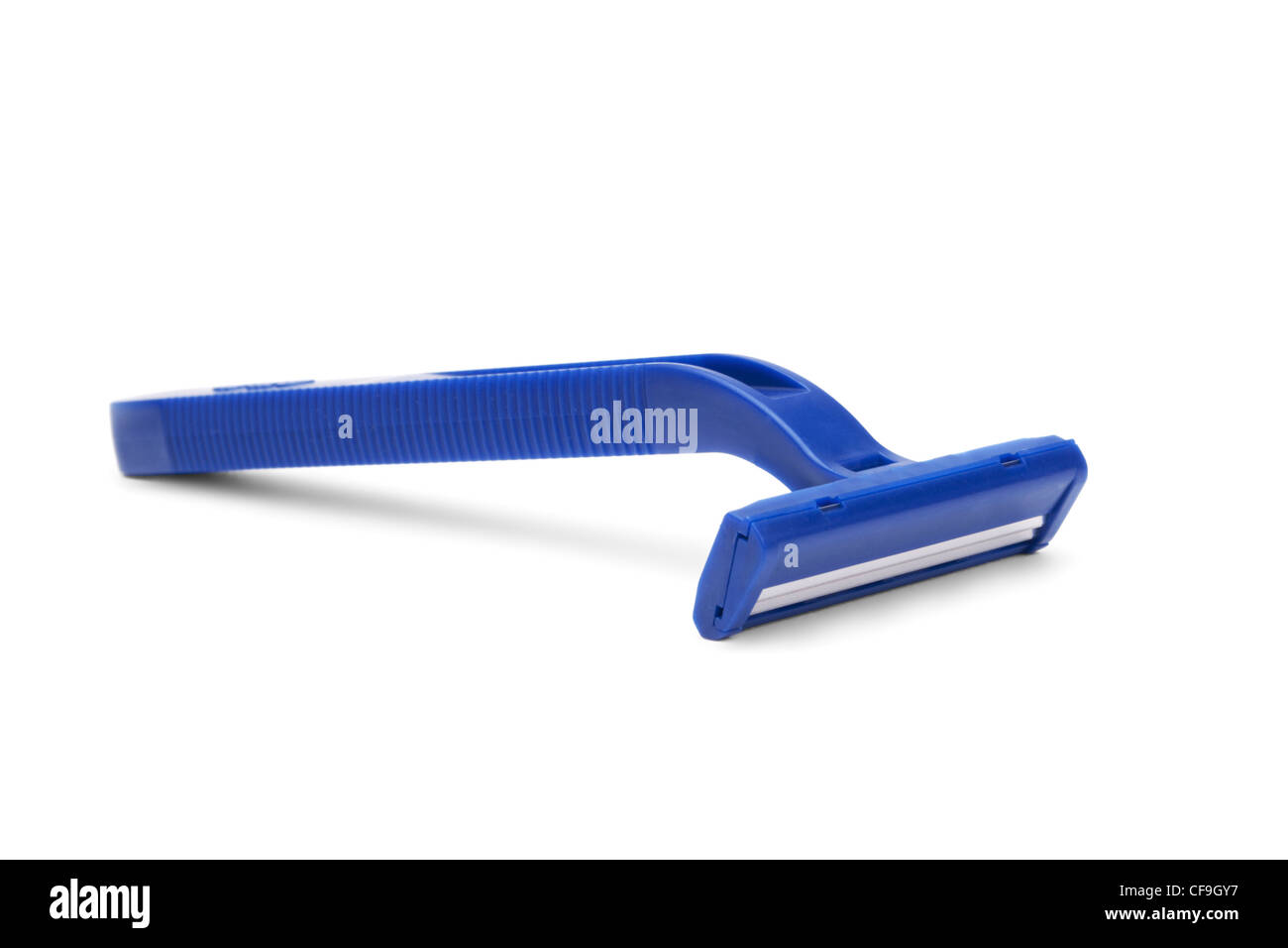 blue disposable razor isolated on white background Stock Photo