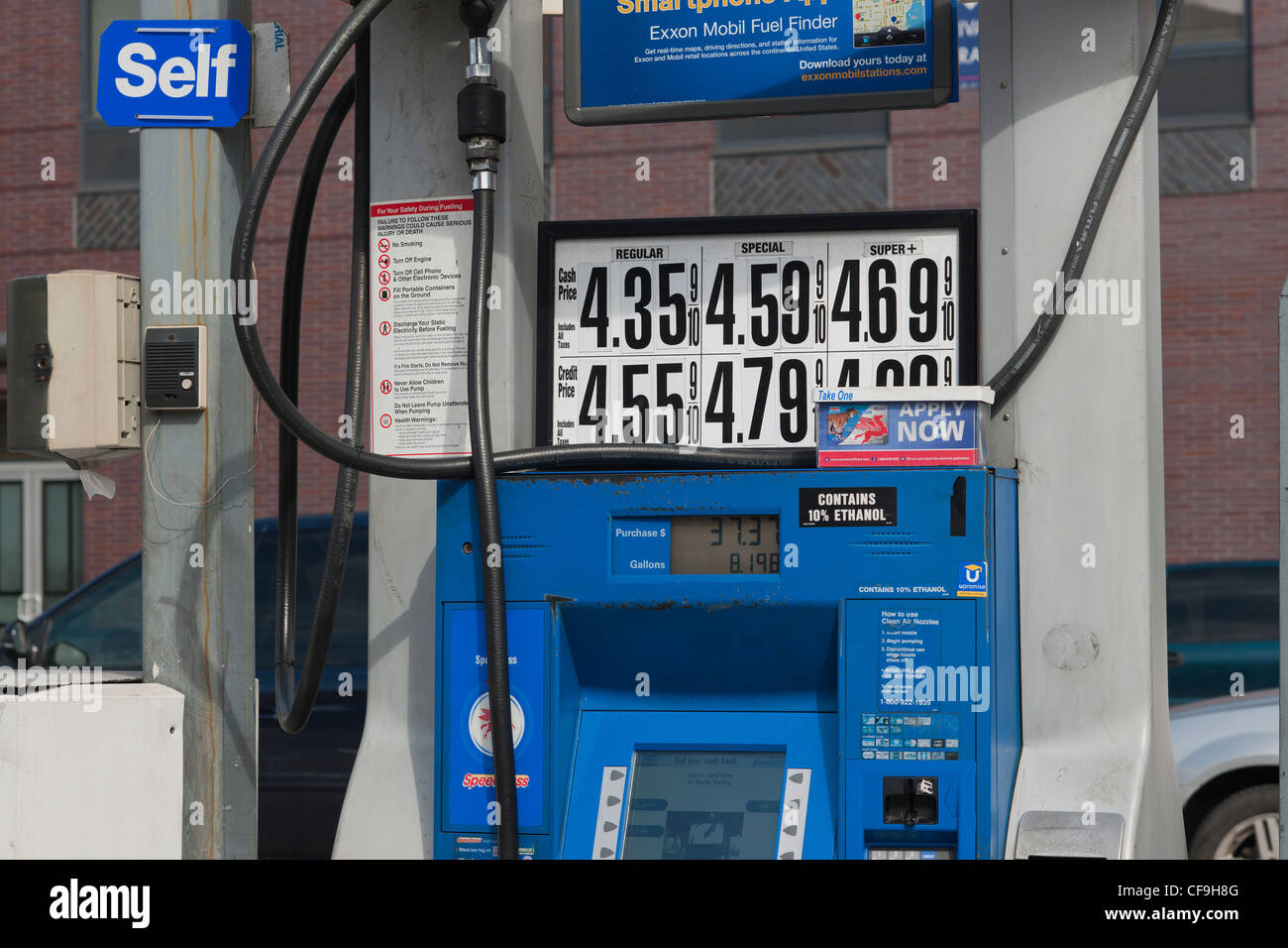 A Mobil gas station in the East Village in New York on Sunday, March 4