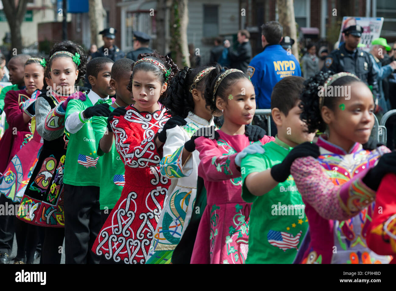 Multicultural students perform their Irish Step Dancing routines at the