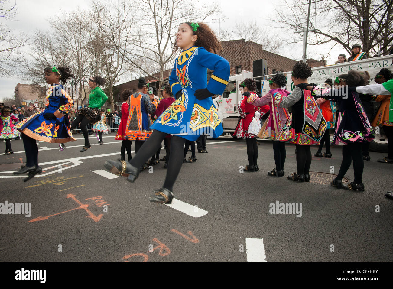 Multicultural students perform their Irish Step Dancing routines at the