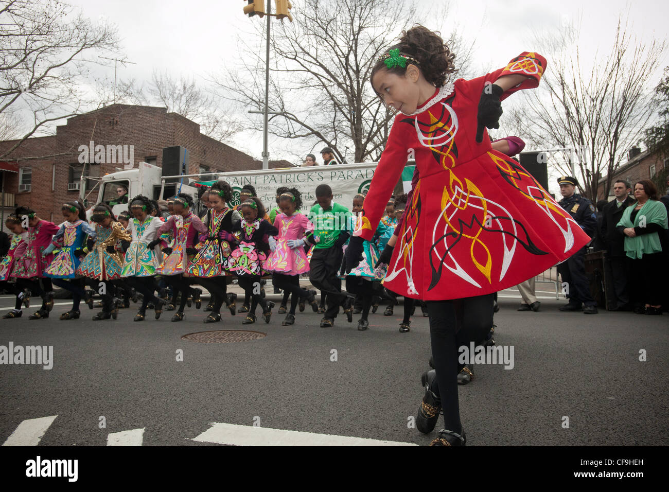 Multicultural students perform their Irish Step Dancing routines at the