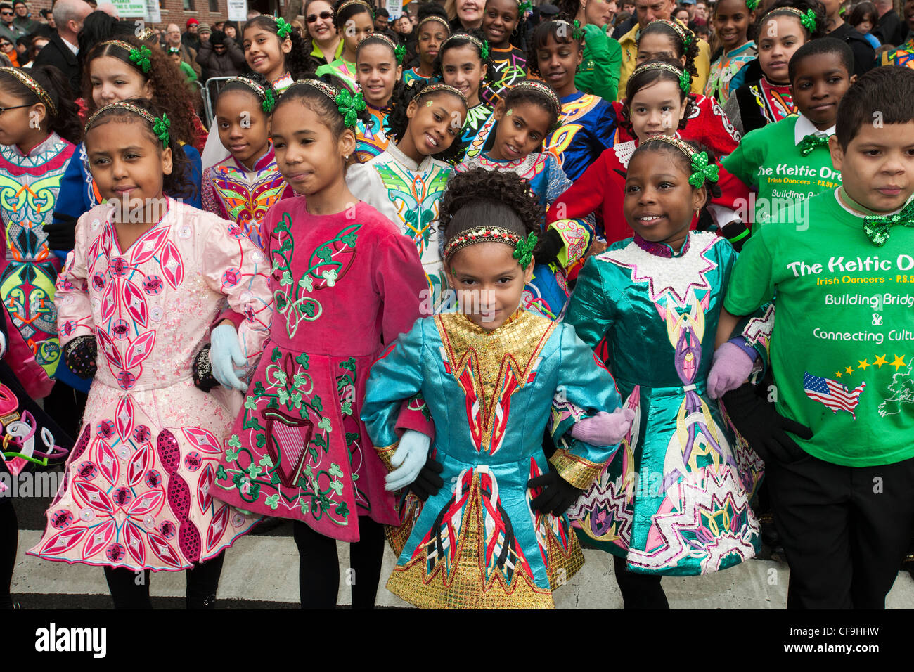 Multicultural students perform their Irish Step Dancing routines at the
