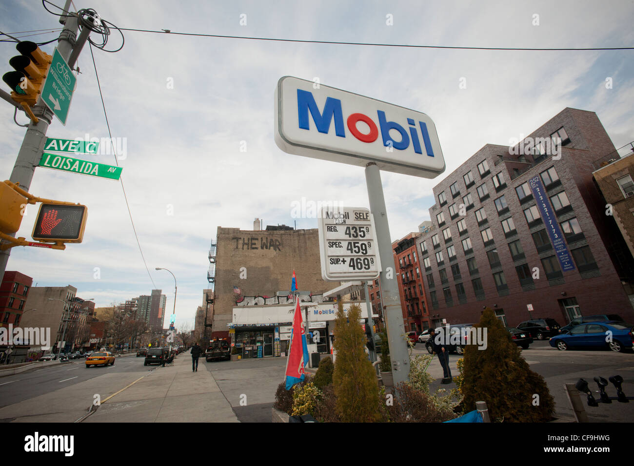 A Mobil gas station in the East Village in New York Stock Photo Alamy