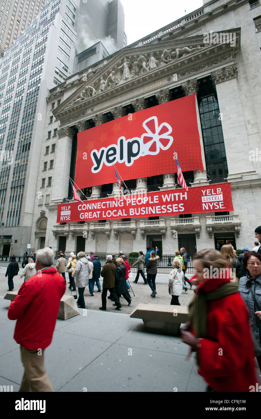 The facade of the New York Stock Exchange decorated in honor of the