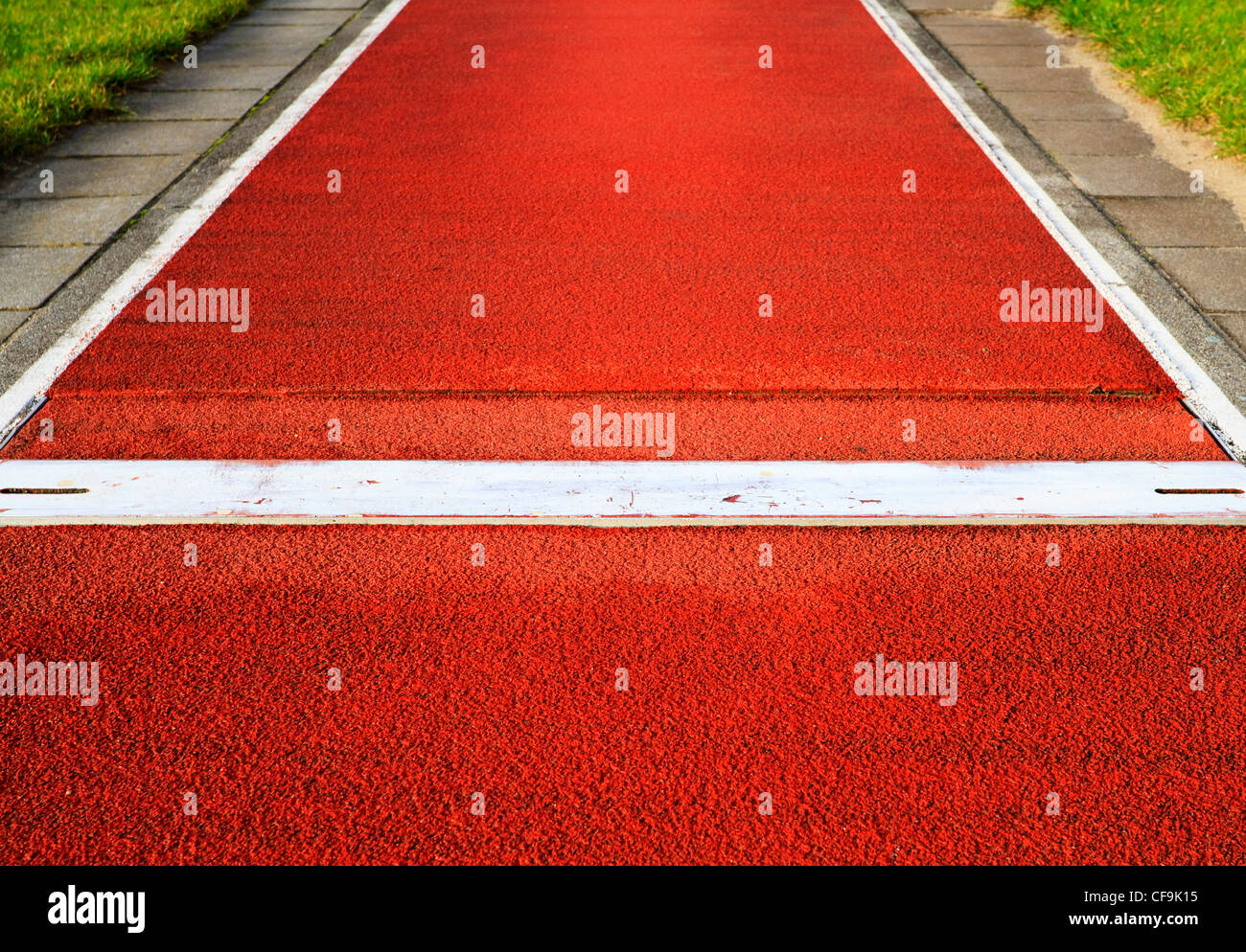Long jump spring plank in an outdoor sports and athletic stadium Stock ...