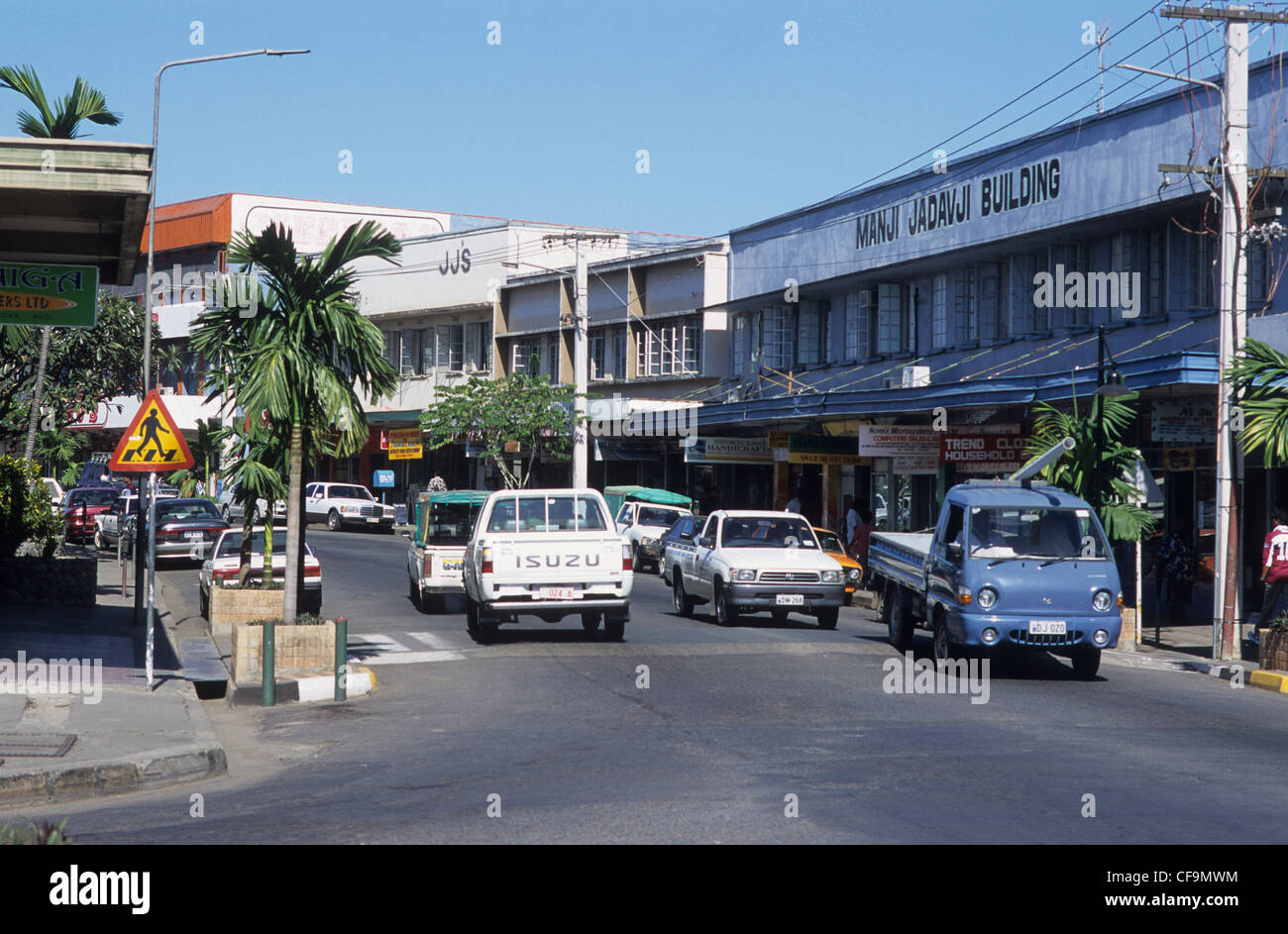 South Pacific, Fiji, downtown Nadi (Nandi), the main town close to the airport. Stock Photo