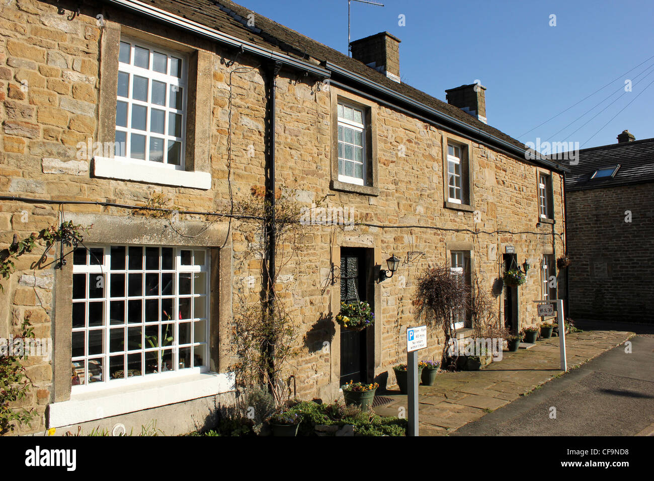 Cottages, Hope village, Hope valley, Peak District National Park ,Derbyshire England. Stock Photo