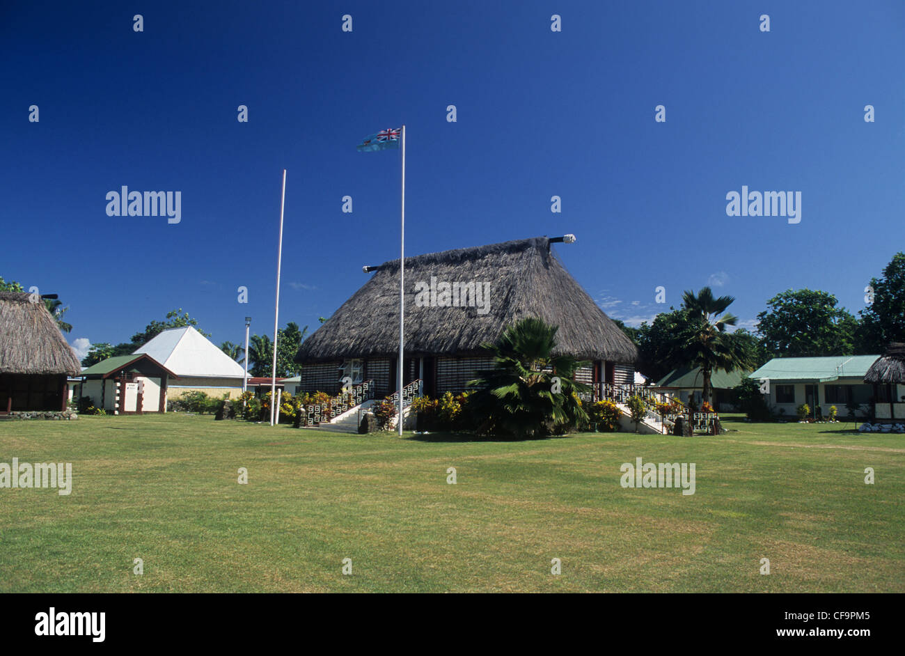 South Pacific, Fiji, Viseisei village main Bure (the village is also known as first landing). Stock Photo
