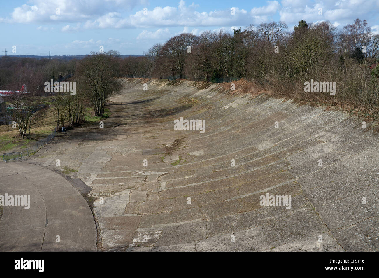 The original Racing Track at Brooklands Motor Racing Circuit Stock