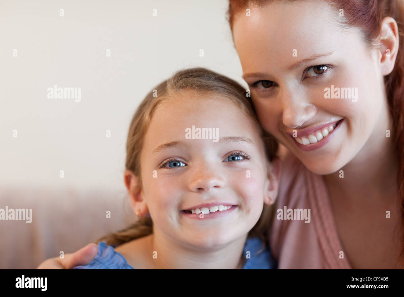 Cheerful mother and daughter Stock Photo - Alamy