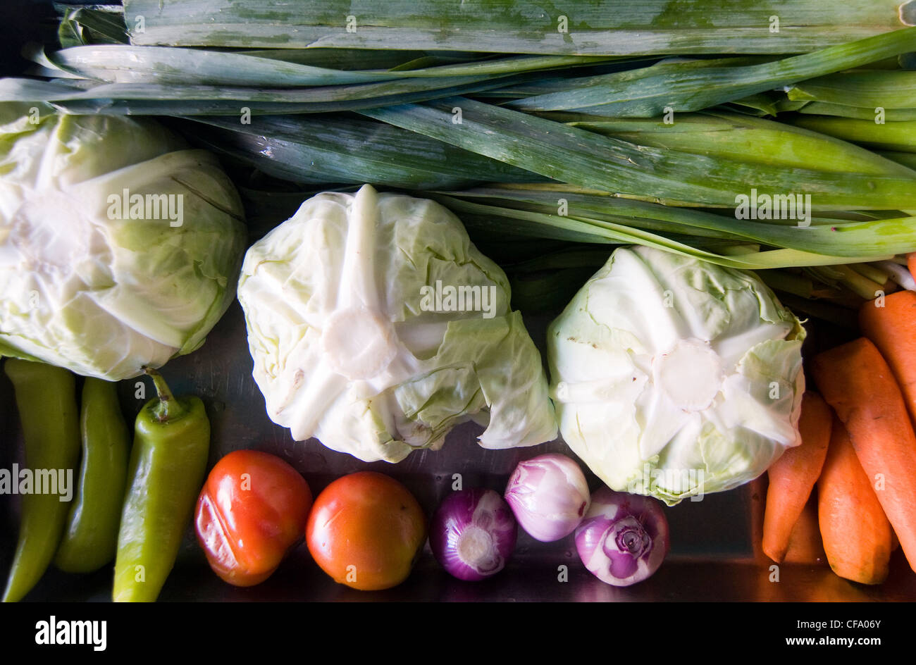 Fresh veggies for a salad. Stock Photo