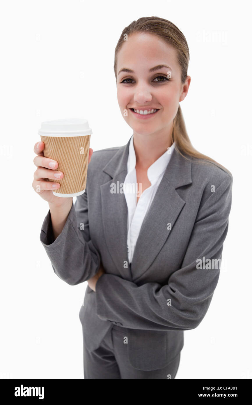 Portrait of a businesswoman holding a takeaway coffee Stock Photo