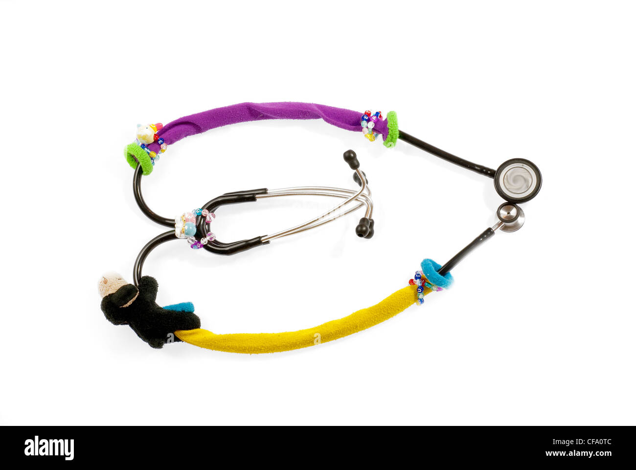 Children's Stethoscope in the shape of a heart Stock Photo