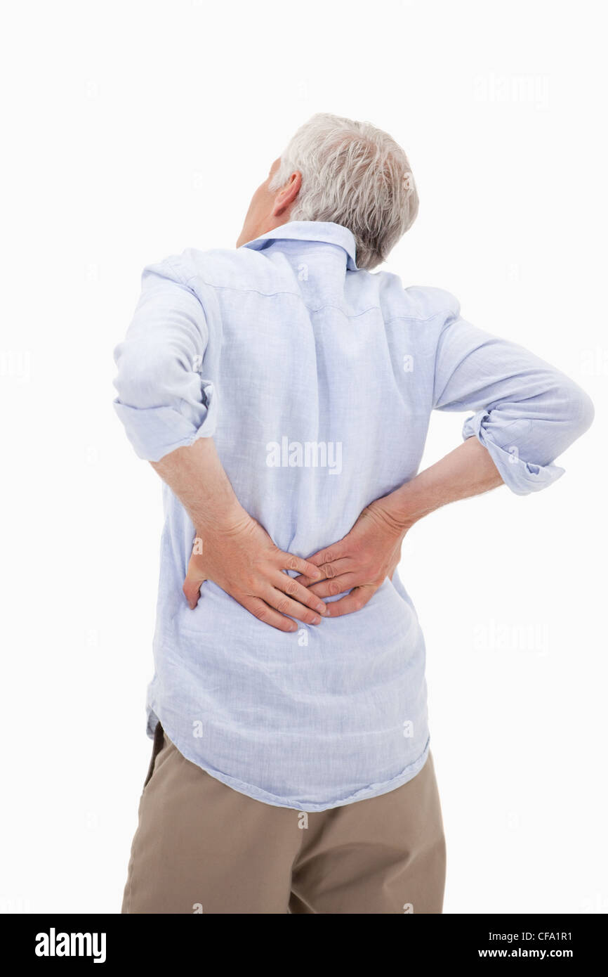Portrait of a man having a back pain Stock Photo