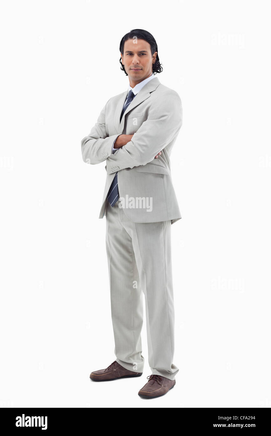 Portrait of a serious office worker posing with the arms crossed Stock Photo