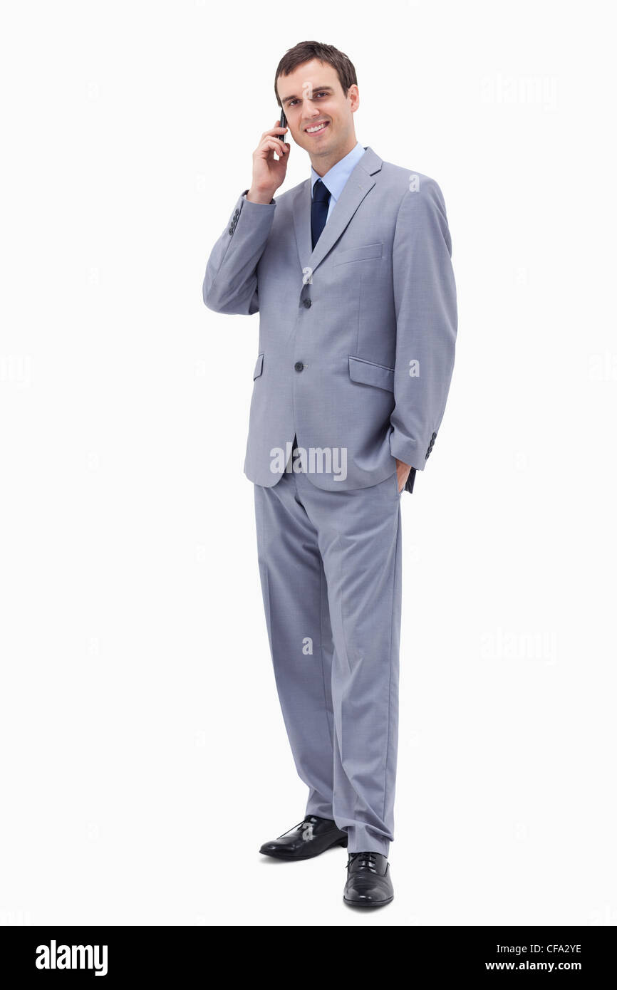 Smiling businessman on the phone Stock Photo