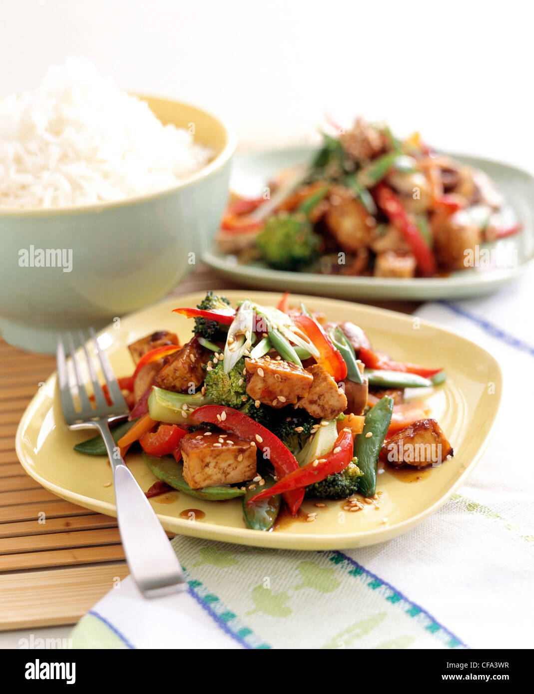 Roasted Thai Style Tofu Stir Fried Vegetables Tofu is idealthe modern
