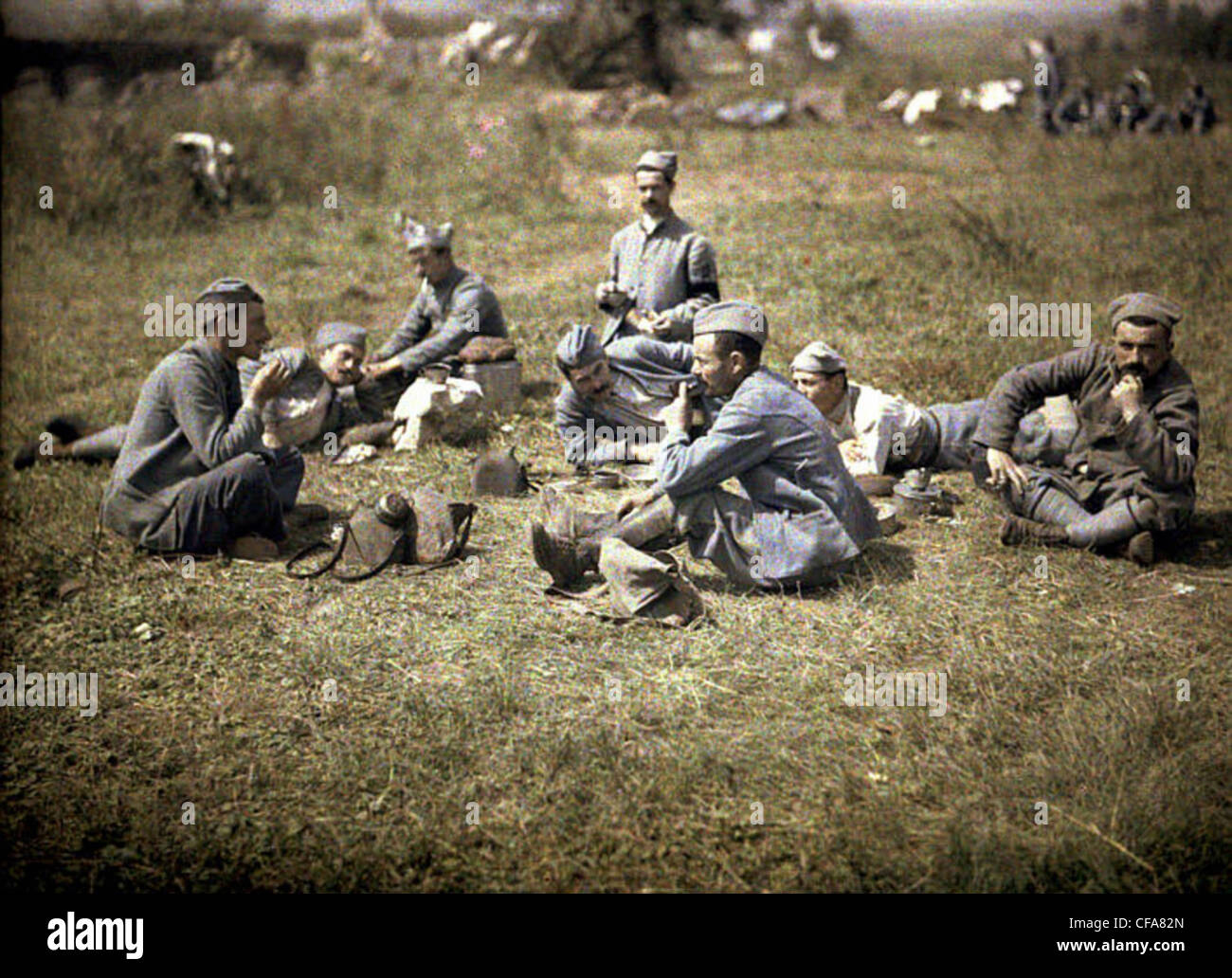War, Europe, world war I, 1917, Europe, world war, color photo, Autochrome, F. Cuville, western front, department Aisne, France, Stock Photo