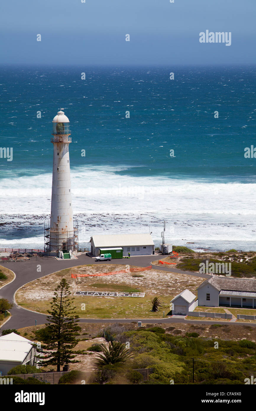 Slangkop Lighthouse in Kommetjie on Cape Peninsula West Coast Stock Photo