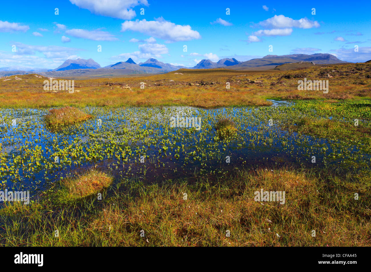 Achiltibuie, Great Britain, Highland, highlands, sky, highland, scenery, hole, hole, marshy landscape, nature, Scottish highland Stock Photo