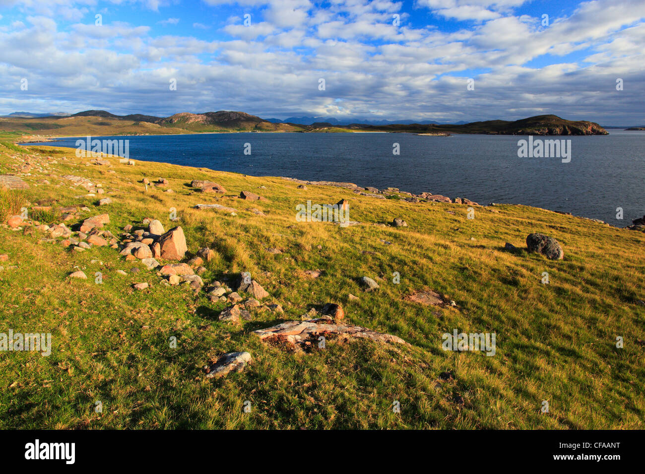 Achiltibuie, bay, Coigach, Coigach peninsula, Great Britain, Highland, highlands, sky, highland, cliffs, coast, coastal scenery, Stock Photo