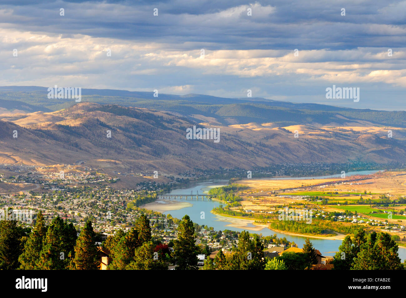 the-north-thompson-river-and-kamloops-british-columbia-canada-stock