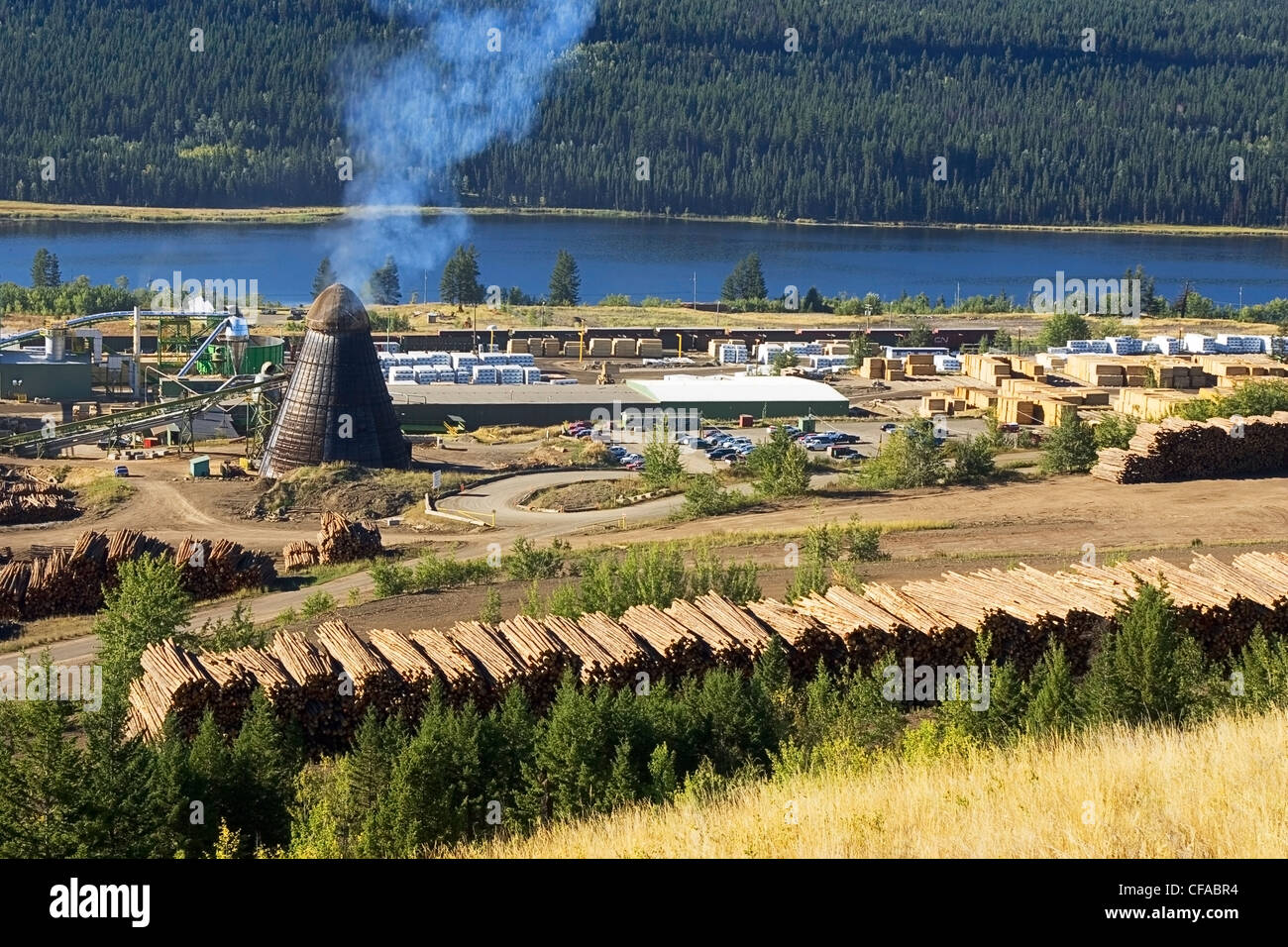 Wood processing mill in 100 mile house, British Columbia, Canada Stock Photo 43869368 Alamy