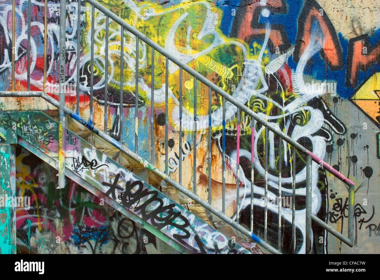 Graffiti on wall of parkade Halifax, Nova Scotia, Canada Stock Photo