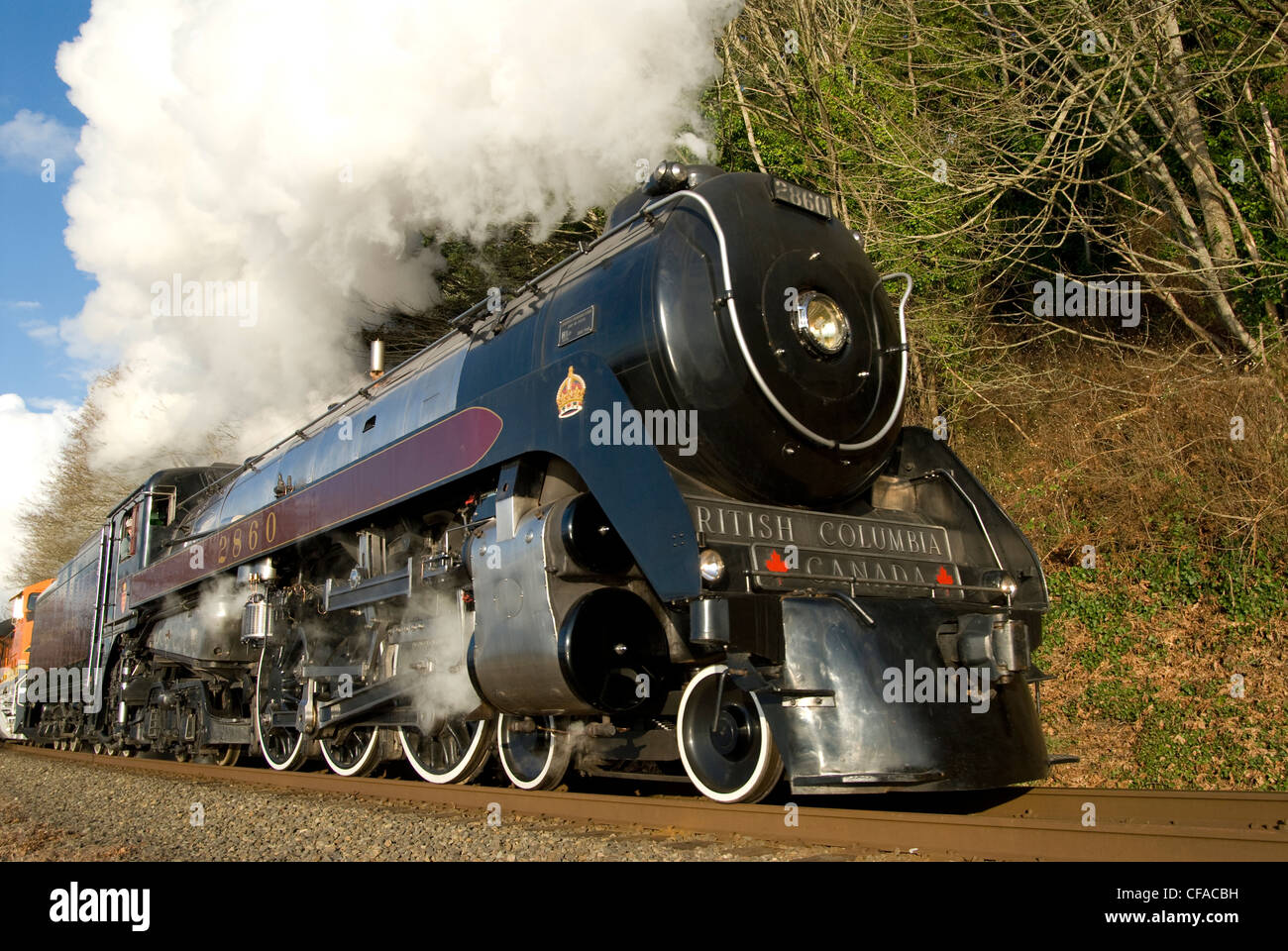 The Royal Hudson, 2860 steam engine, Surrey, British Columbia, Canada