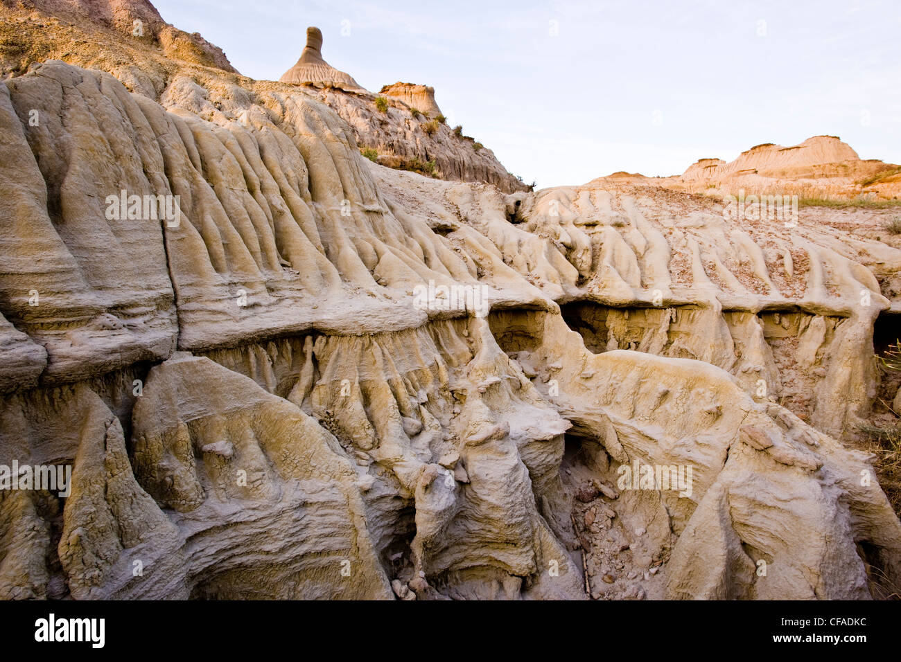 Badlands formations at Dinosaur Provincial Park (a United Nations World Heritage Site), Alberta, Canada Stock Photo