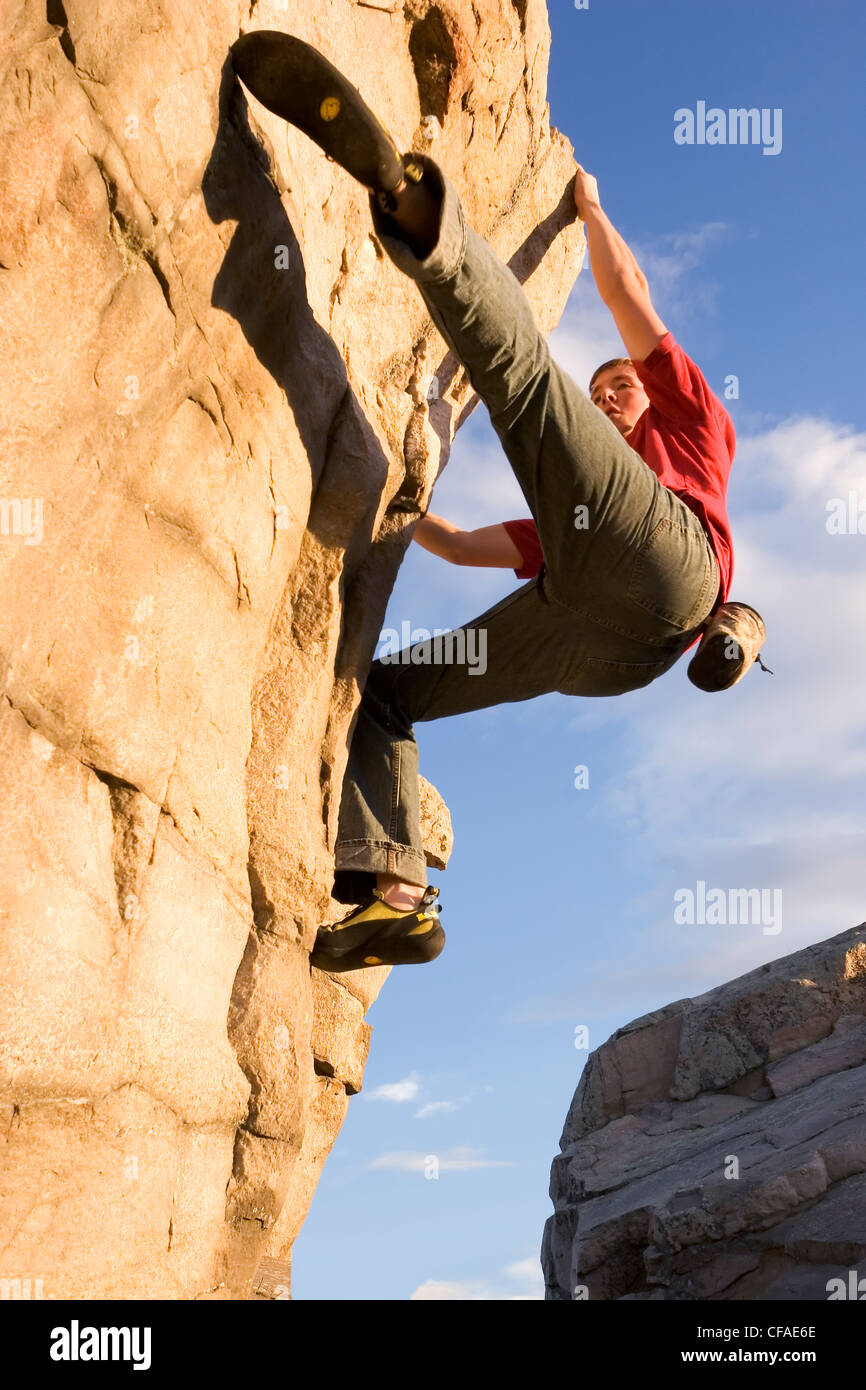 Male rock climber, Canada Stock Photo Alamy