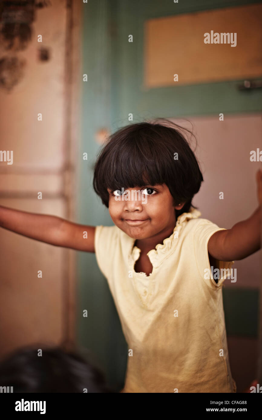 Indian Girl Portrait Short Hair Smiling Stock Photos Indian Girl