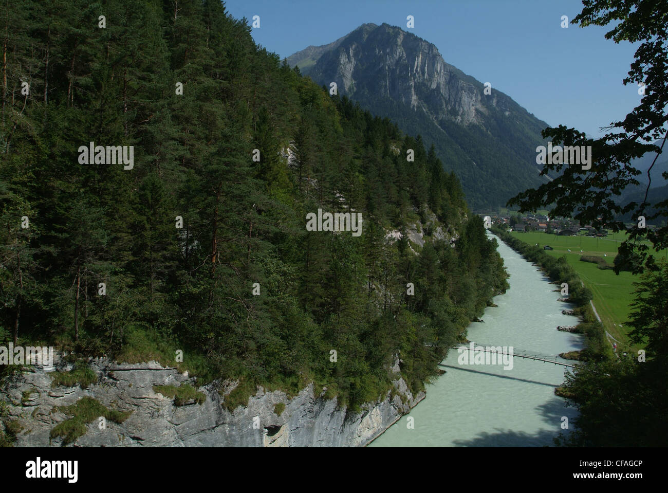 Switzerland, Europe, canton Bern, Meiringen, Aare, Aaaeschlucht, gulch, river, flow, rock, cliff, Innertkirchen Stock Photo