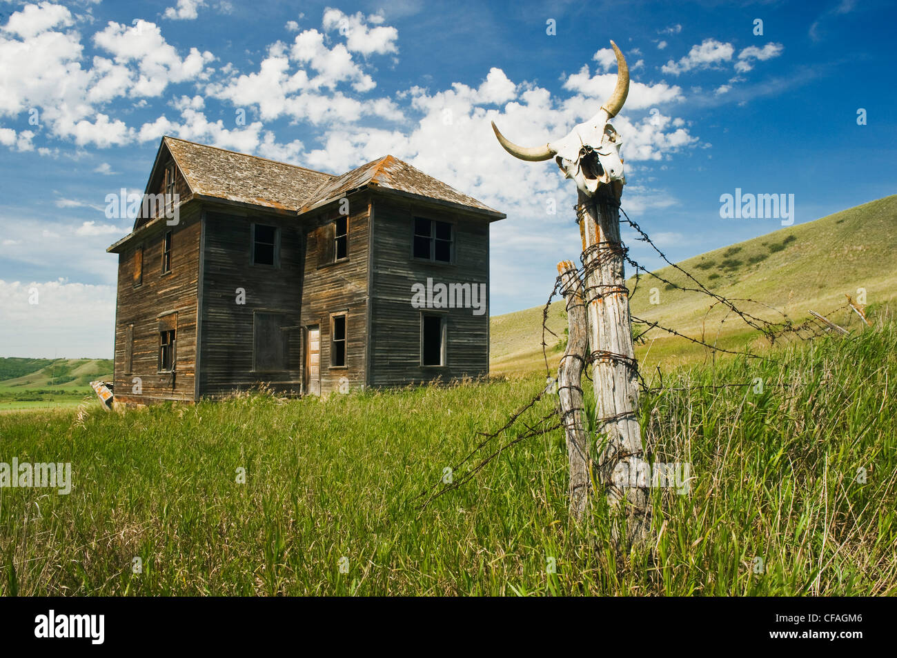 abandoned farm house in the Qu'Appelle Valley, Saskatchewan, Canada