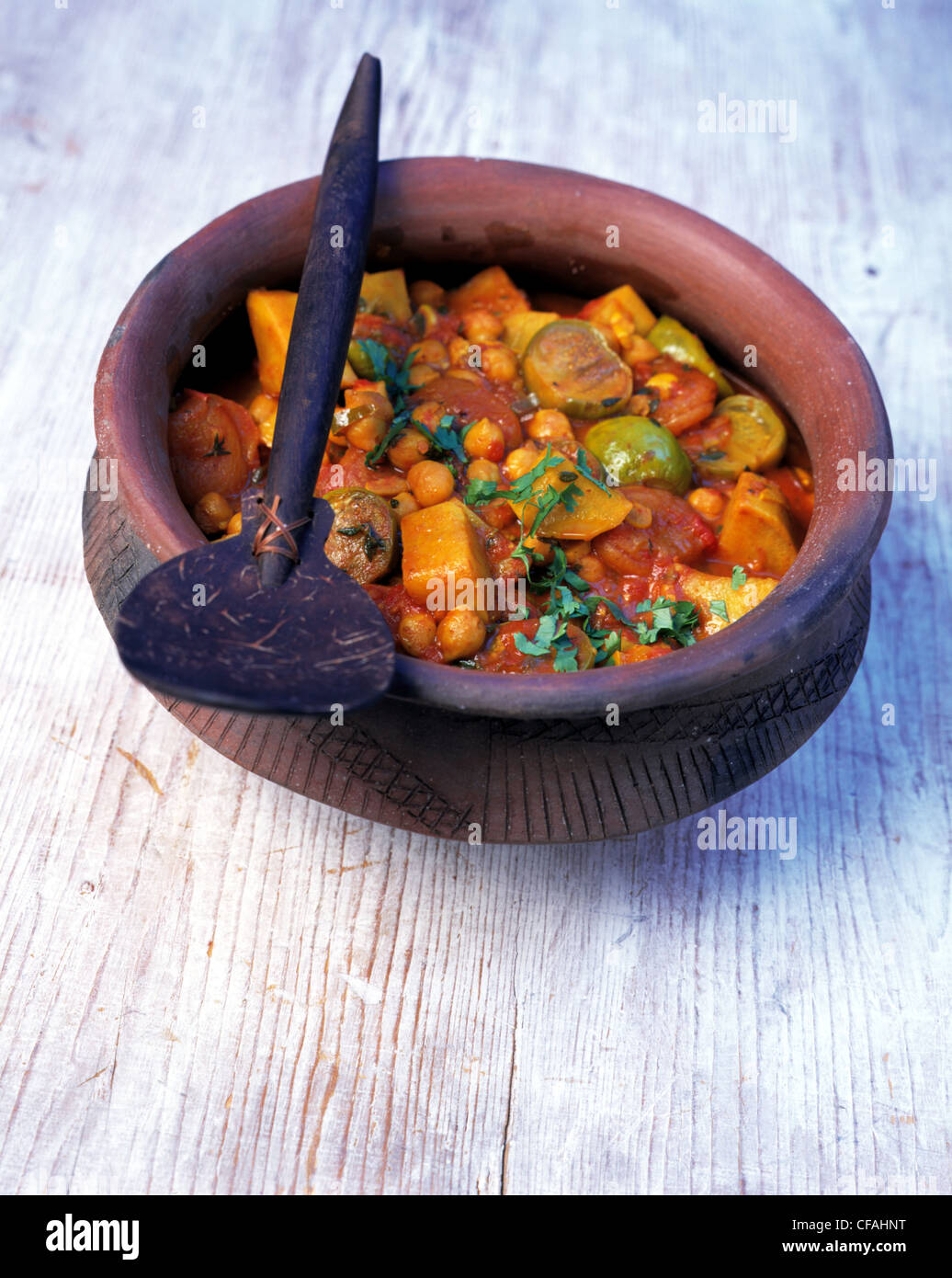 Chick pea soup bowl with potatos  -  Gambia Stock Photo