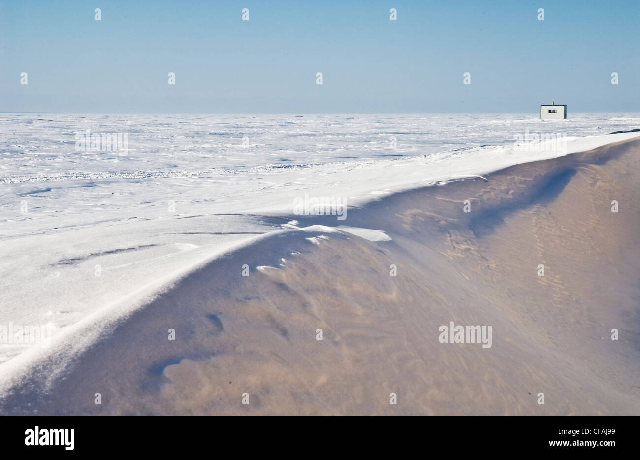 Ice fishing huts on Lake Manitoba, Steep Rock, Manitoba, Canada Stock Photo - Alamy