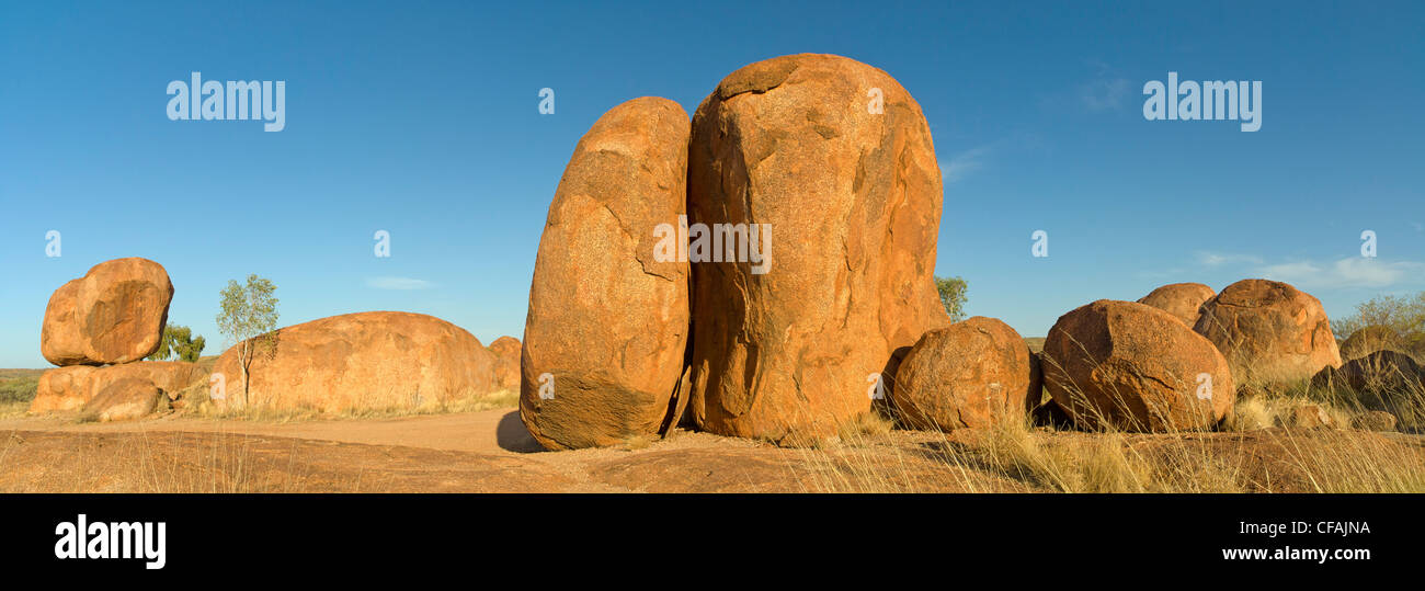 Devil's Marbles, Northern Territories, Australia. Panoramic Stock Photo