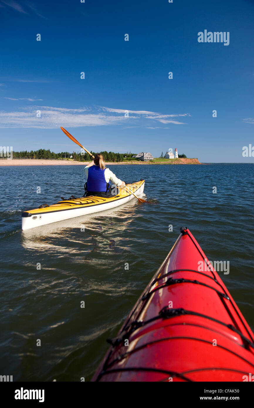 Seakayaking at Panmure Island, Prince Edward Island, Canada Stock