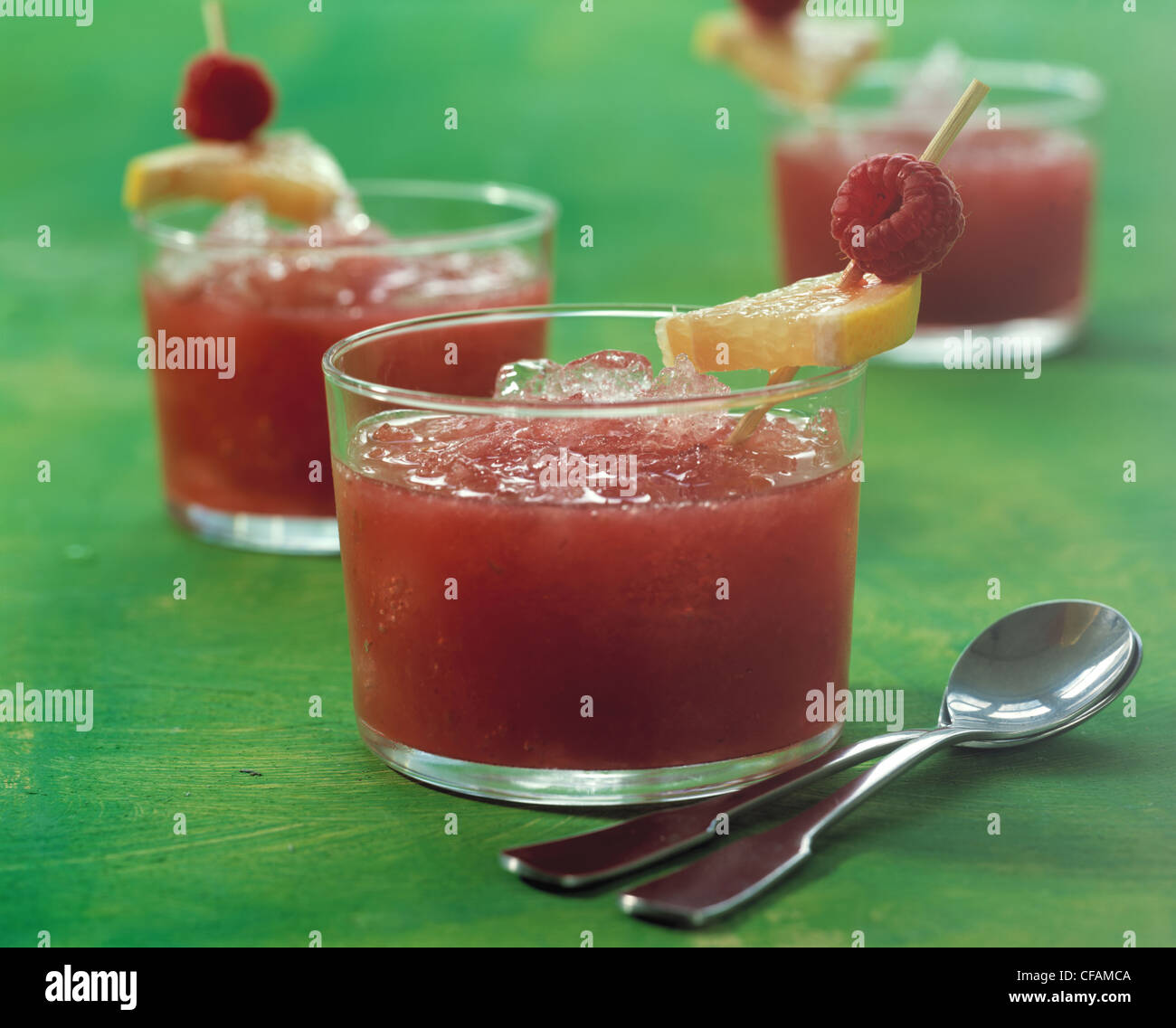 Frozen raspberry drink with port wine Stock Photo Alamy