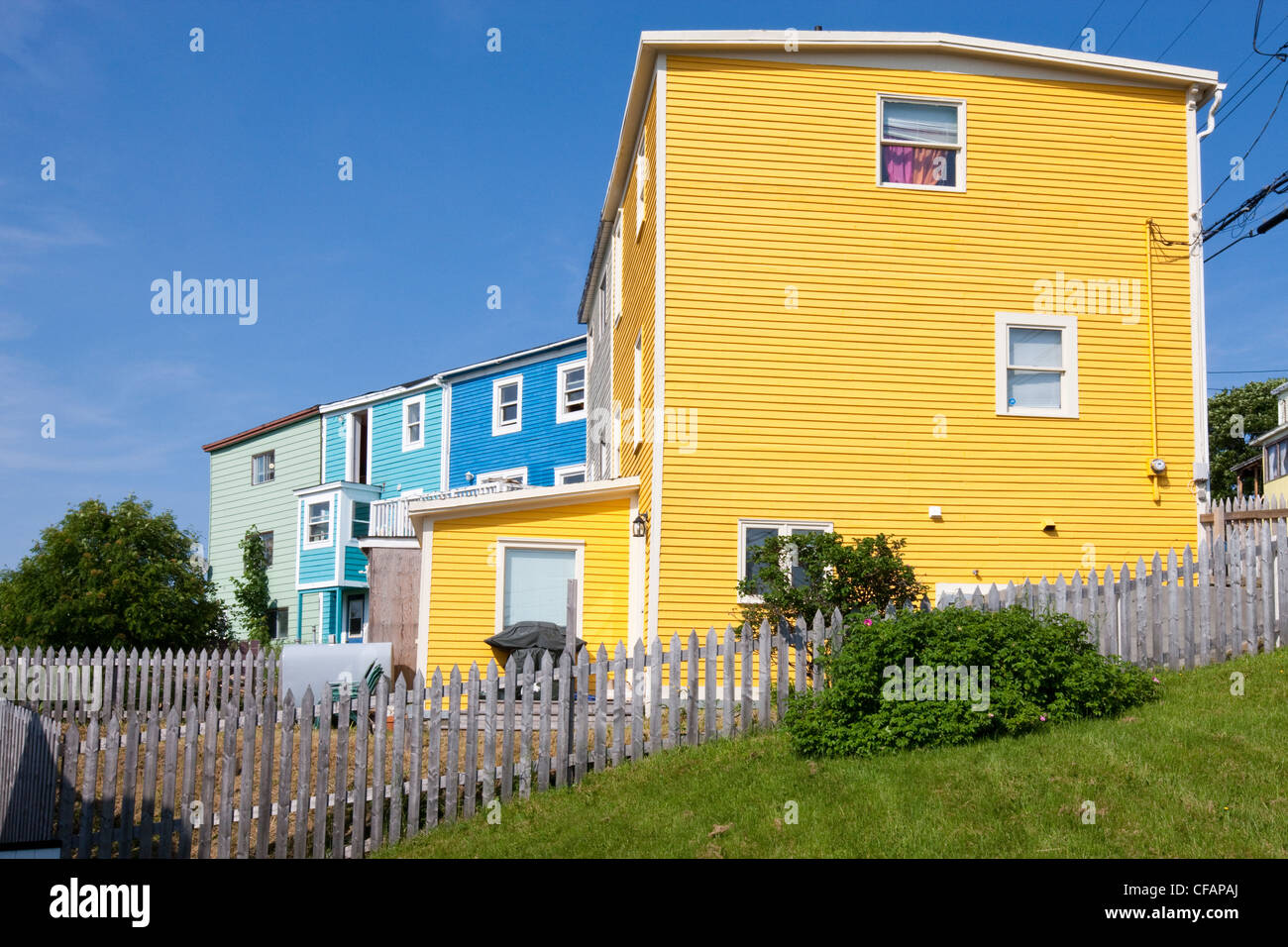 Row Houses in St. John's, Newfoundland and Labrador, Canada. Stock Photo